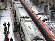 Trenes de alta velocidad en Atocha (Madrid).