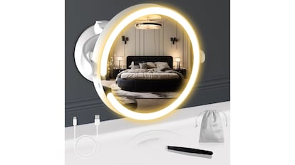 This magnifying mirror with suction cup has 20x magnification.