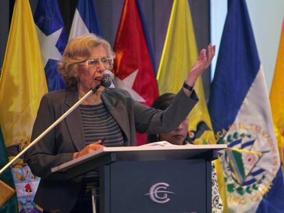 Carmena, el pasado lunes en la XVII Asamblea de la Uni&oacute;n de Ciudades Capitales de Iberoam&eacute;rica en La Paz (Bolivia).