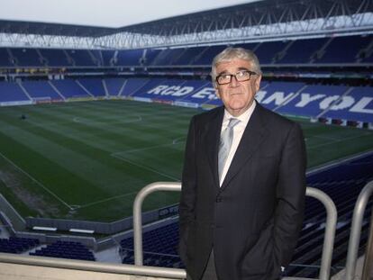 Daniel Sánche Llibre, en el estadio de Cornellà