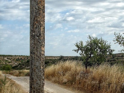 Imagen de la cruz y fuste robados.