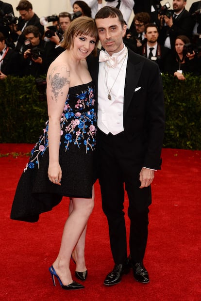 Lena Dunham y Giambattista Valli.