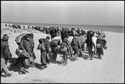 Imatge d’exiliats republicans, soldats i civils, a les platges franceses el març de 1939.