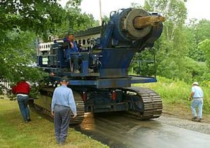 Uno de los taladros que los equipos de rescate utilizan para llegar a los mineros encerrados.