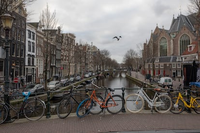 Aspecto del Barrio rojo de Ámsterdam este lunes.