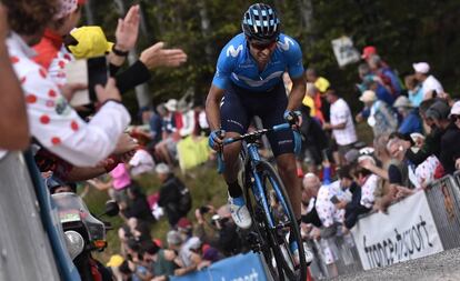 Mikel Landa, en la ascensión a La Planche des Belles Filles.