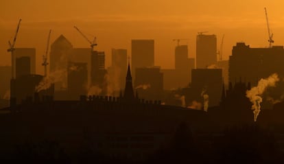 El centro de Londres en el amanecer del 5 de febrero.