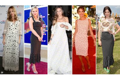 29. Mena Suvari, Kirsten Dunst, Sarah Jessica Parker, Alessandra Ambrosio y Julia Restoin Roitfeld.