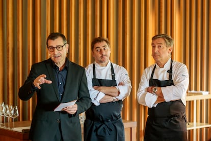 Los tres hermanos Roca, en la presentación de 'Sembrando el futuro' en el Celler de Can Roca.