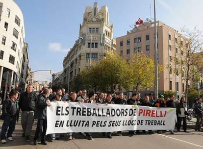 Protesta de los trabajadores de Pirelli en Manresa el pasado mes de noviembre.