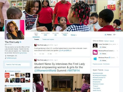 Perfil de Michelle Obama con el diseño renovado.