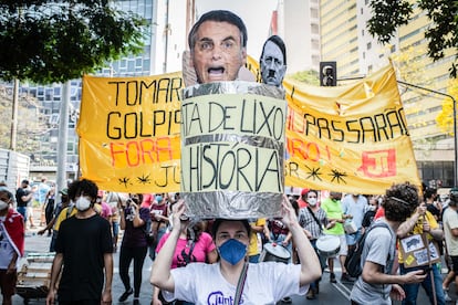 Manifestantes anti Bolsonaro el pasado 7 de septiembre en Belo Horizonte.