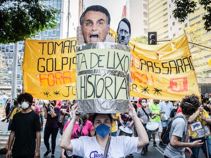 Manifestantes anti Bolsonaro el pasado 7 de septiembre en Belo Horizonte.