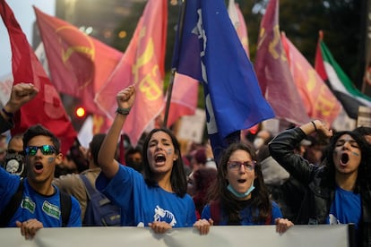 Una protesta contra Bolsonaro, este jueves en São Paulo.