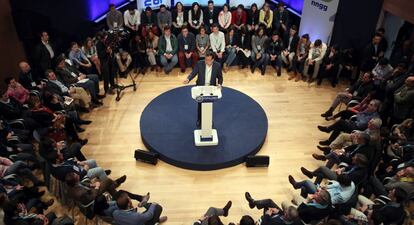 Mariano Rajoy, en un acto de su partido en Bilbao. 