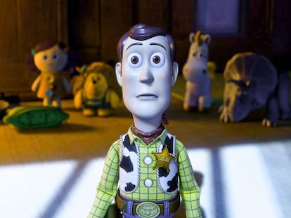 Woody, en &#039;Toy Story 3&#039;, acaba de ver algo que no le gusta nada.  