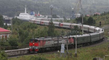 El tren a su paso por Vanino.