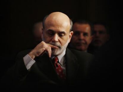 Ben Bernanke, en 2009 antes de intervenir ante el Club de Econom&iacute;a de Washington.