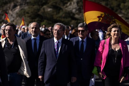 Fernando Marinez, secretario de estado de memoria democratica, durante la marcha entre El Perthus-Le Boulou.