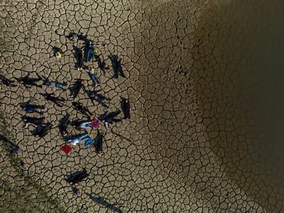 Una vista aérea de La Viñuela, en Málaga, el pasado 22 de marzo.