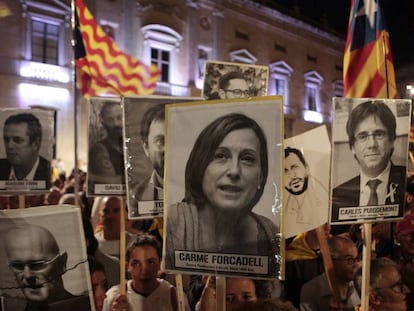 Concentració a Tarragona contra la sentència del procés, el 14 d'octubre.