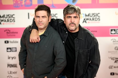 David Muñoz y José Manuel Muñoz, Estopa, que actuarán hoy en la gala, en la fiesta previa a los premios que se celebró el pasado 8 de octubre.