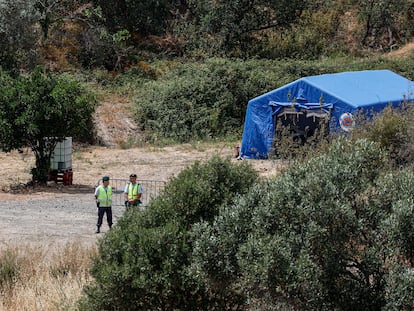 Dispositivo policial montado en los alrededores del embalse de Arade, en el Algarve portugués, donde se desarrollaba este lunes una operación de búsqueda relacionada con el caso de Madeleine McCann.