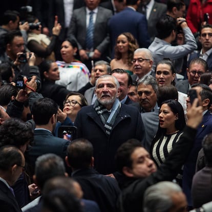 Adán AugustO en la Cámara de Diputados, en Ciudad de México, el 1 de febrero.