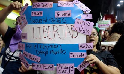 Un grupo de opositores nicaragüenses, la semana pasada en San José de Costa Rica.