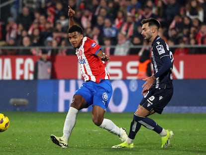 El colombiano John Solís, fichado en septiembre por el Girona, durante un partido el 3 de febrero.