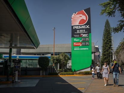 Una gasolinera de Petróleos Mexicanos (Pemex) en Ciudad de México, el 10 de marzo de 2022.