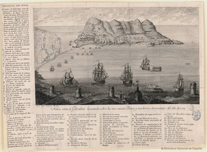 Vista de Gibraltar en 1782.