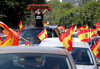 Participantes en la manifestación de Vox en Madrid.