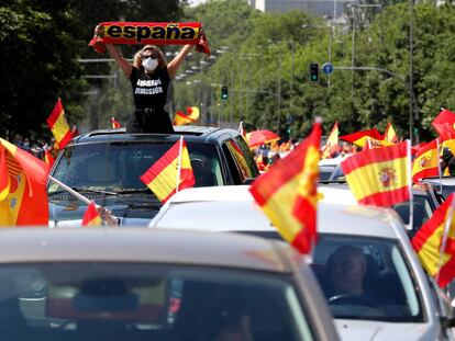 Participantes en la manifestación de Vox en Madrid.