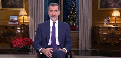 El Rey Felipe VI durante su discurso navideño.