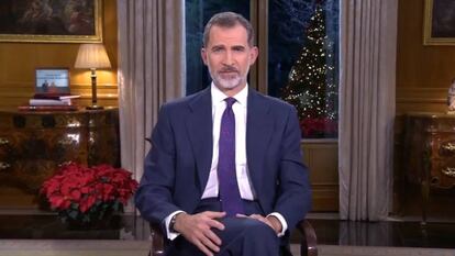 El Rey Felipe VI durante su discurso navideño.