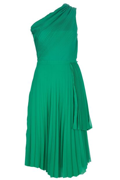 De inspiración clásica y tono clorofila este vestido es de la firma MSGM. Precio: 535 euros.