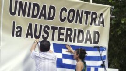 CONCENTRACIÓN EN APOYO A GRECIA EN MADRID