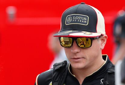 El finlandés Kimi Raikkonen, antes de la carrera.