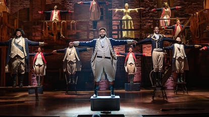 Actores durante una puesta en escena del musical 'Hamilton'. 
