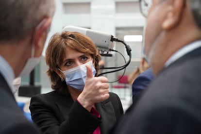 La fiscal general del Estado, Dolores Delgado, en Bilbao, el pasado 7 de marzo.