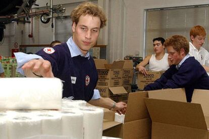 Los príncipes Guillermo y Enrique de Inglaterra trabajaron en labores de ayuda a las víctimas del maremoto.