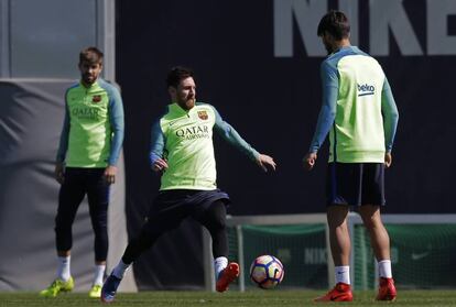 El entrenamiento del Barcelona para el próximo partido ante el Valencia