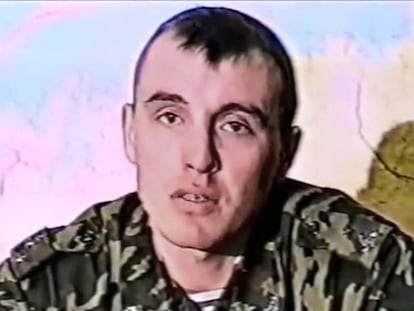 Image of Denis Sergeev in 1999 taken from a documentary on the battle for Alilen.