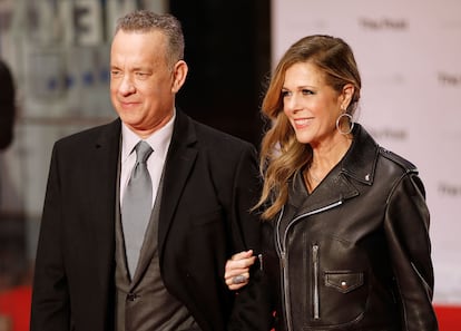 Tom Hanks y Rita Wilson, en un estreno en Londres en enero de 2018.