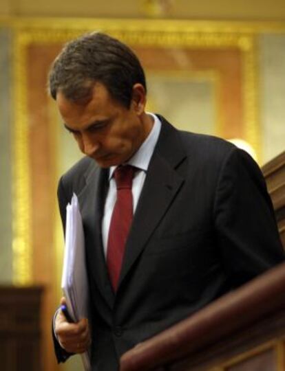 El expresidente Zapatero, en mayo de 2010 tras anunciar las reformas