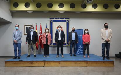 Reunión de los alcaldes del sur, esta mañana en el Ayuntamiento de Fuenlabrada.