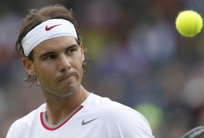 Nadal, durante su único partido en Wimbledon 2013.