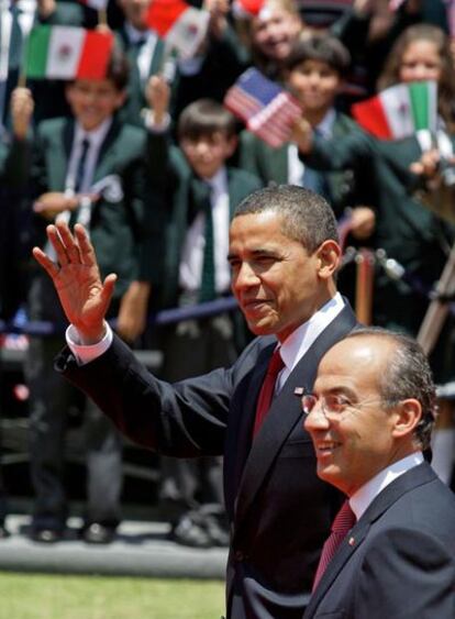 Barack Obama y Felipe Calderón, ayer en Ciudad de México.