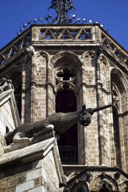 Una de las 160 gárgolas que defienden la Catedral de Barcelona... de la humedad.